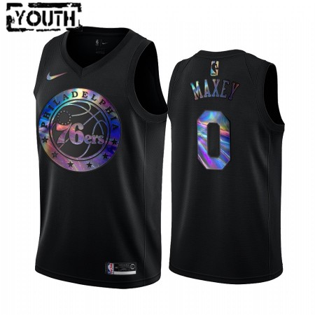 Camiseta Niños NBA Philadelphia 76ers Tyrese Maxey 0 Iridescent HWC Collection Swingman